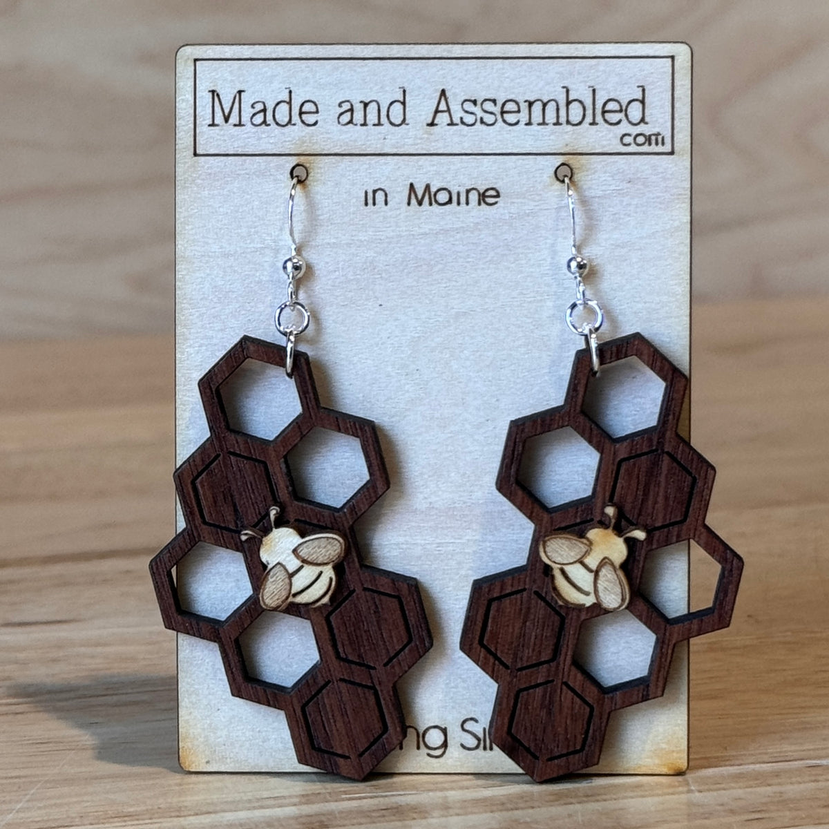 Wooden Earrings by “Made and Assembled”