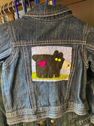 Jean Jacket with Felt Design @lynnholaday