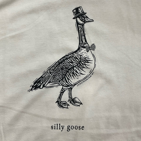 Silly Goose Tee Cream @craigmountainart