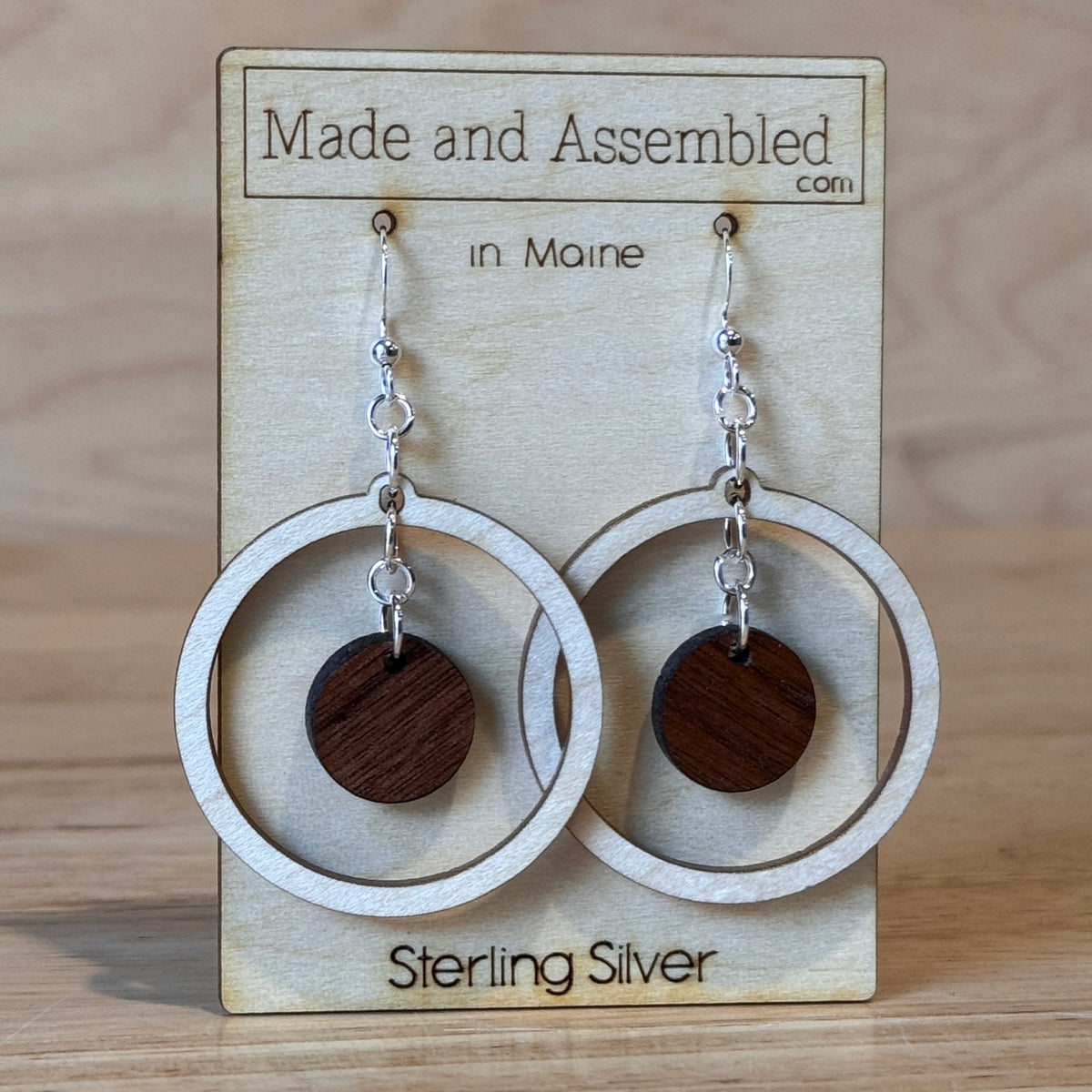 Wooden Earrings by “Made and Assembled”