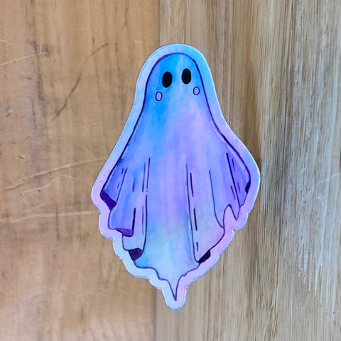 Scribbles - Opal Holo Ghost Sticker @scribblesanddoodlez