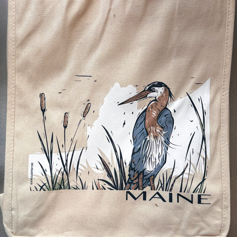 Maine Heron Tote Bag -