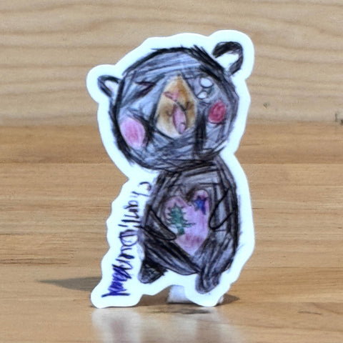 1901 Black Bear Doodle Sticker  - Danny