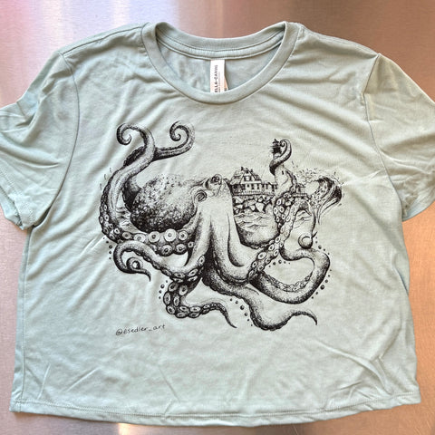 Octopus Crop Top Tee - @esedler_art