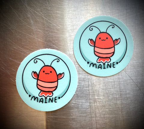 2 Birds 1 Pencil - Maine Lobster One Inch - 2 for 1 Sticker  @2Birds1Pencil