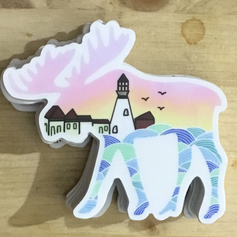 Scribbles ~ Moose Lighthouse Sticker @scribblesanddoodlez